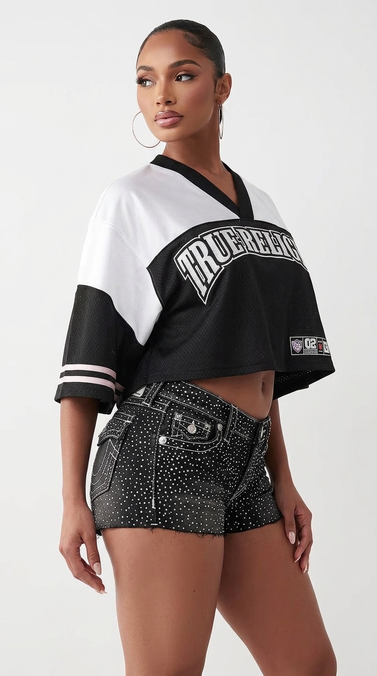Crystal Sporty Jersey Shirt - Image 2