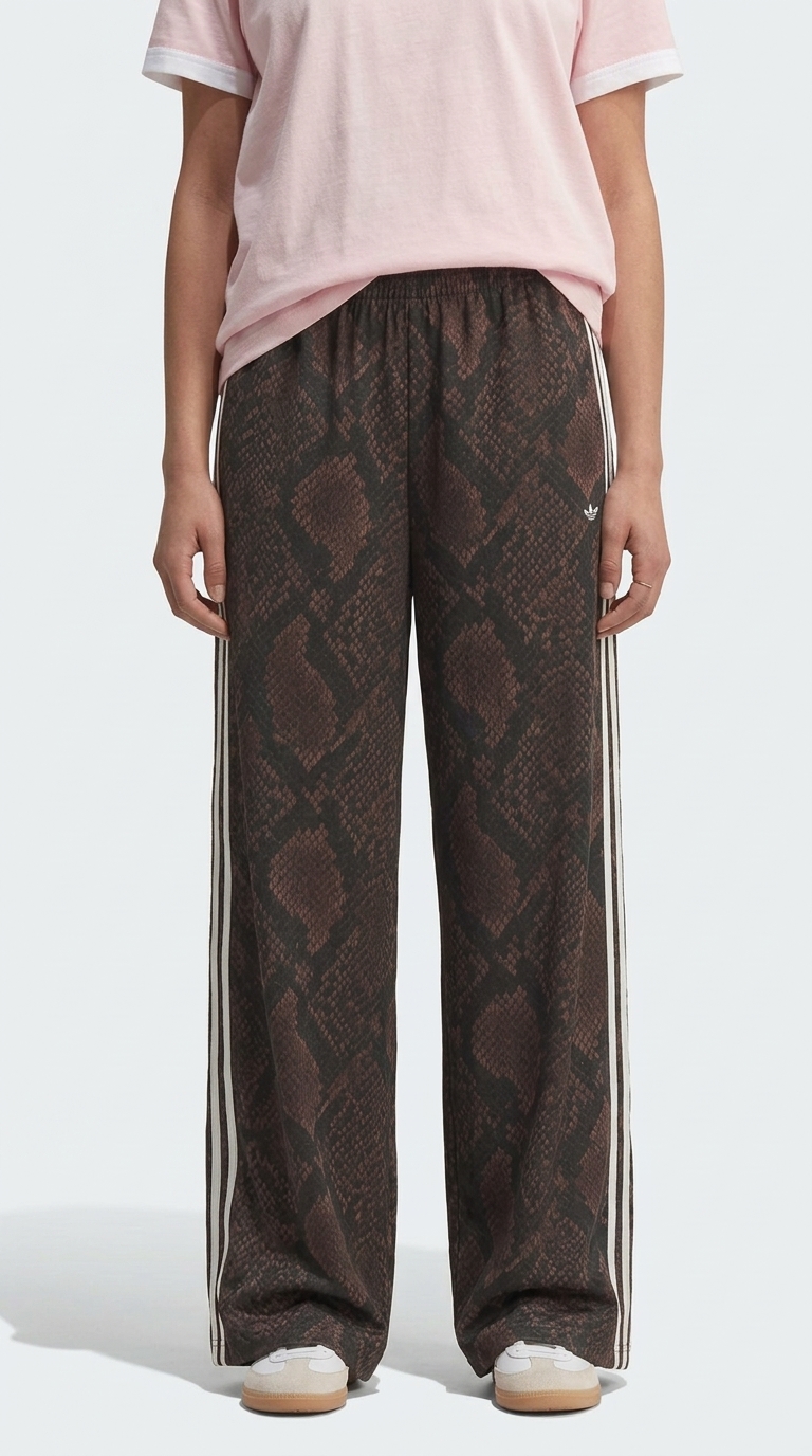 Satin Snake Wide Leg Pants