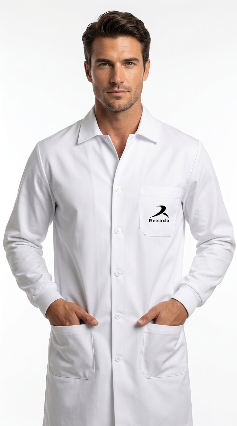 Ribbed-Cuff Lab Coat - Image 3
