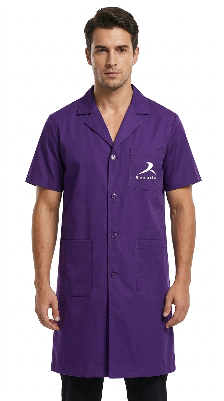 Purple Half-Sleeve Lab Coat - Image 3