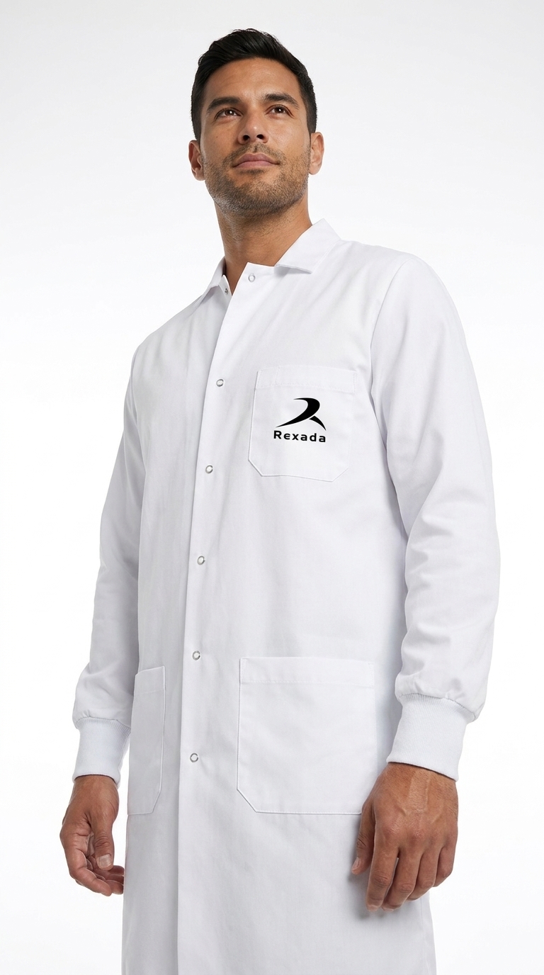 White Three-Pocket Lab Coat