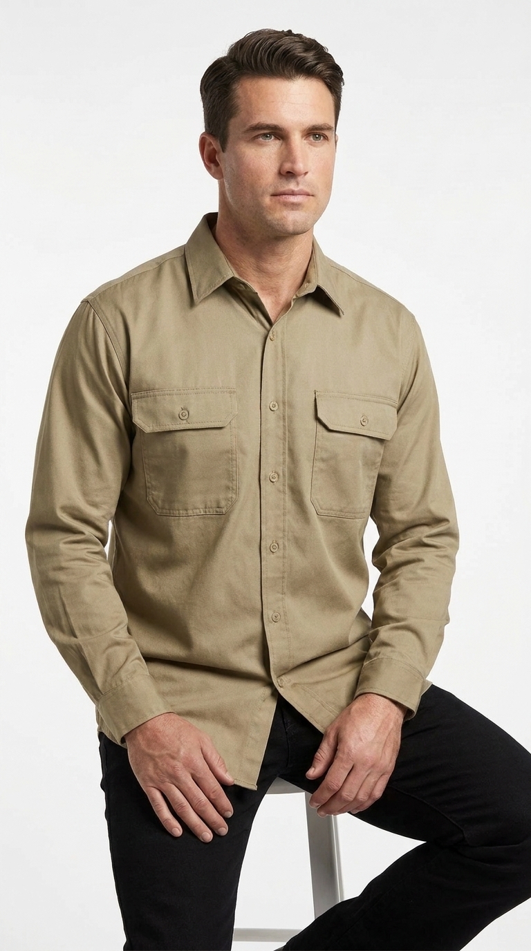 Lightweight Drill Work Shirt - Image 3