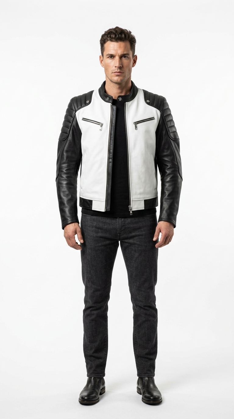 Sportage Black White Racer Jacket