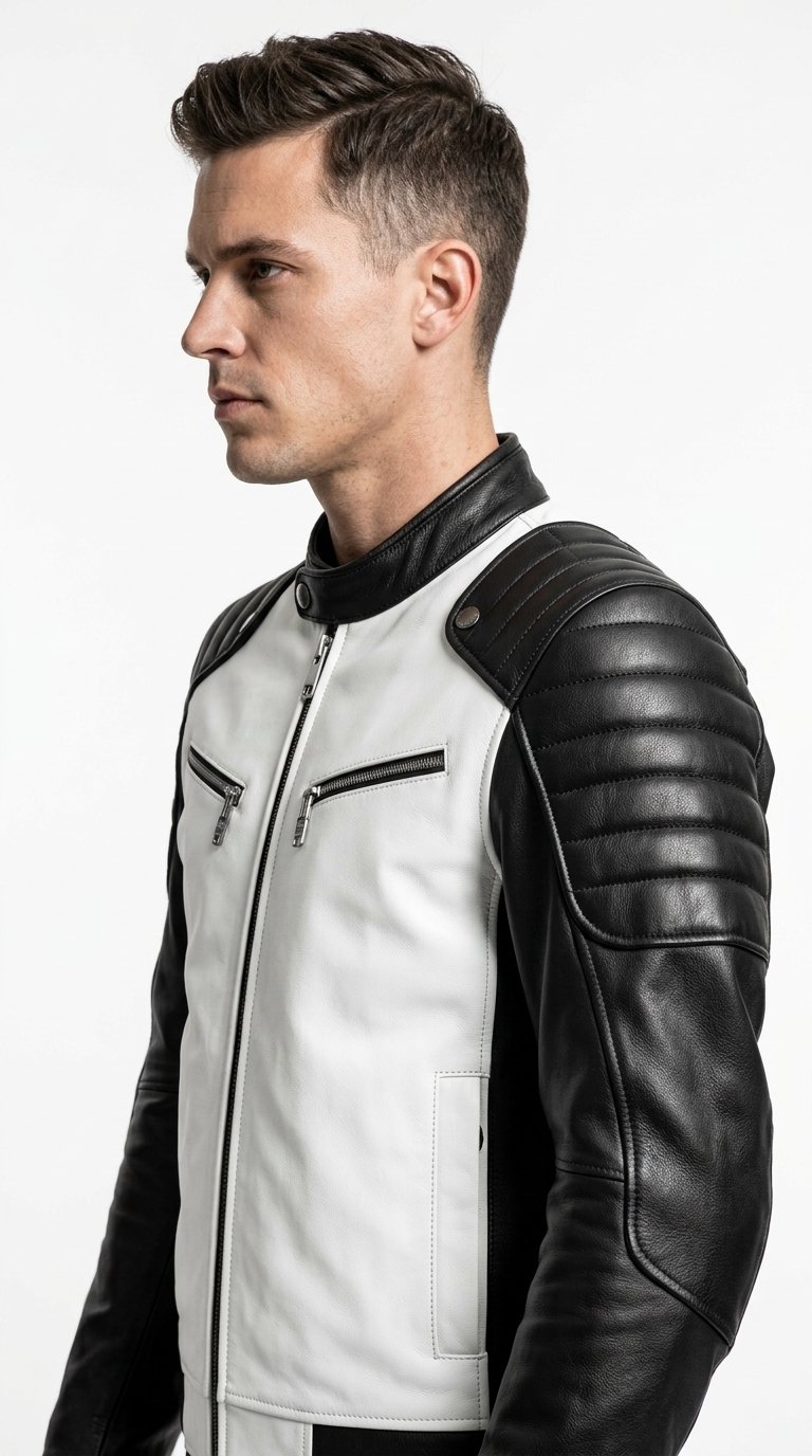 Sportage Black White Racer Jacket - Image 4