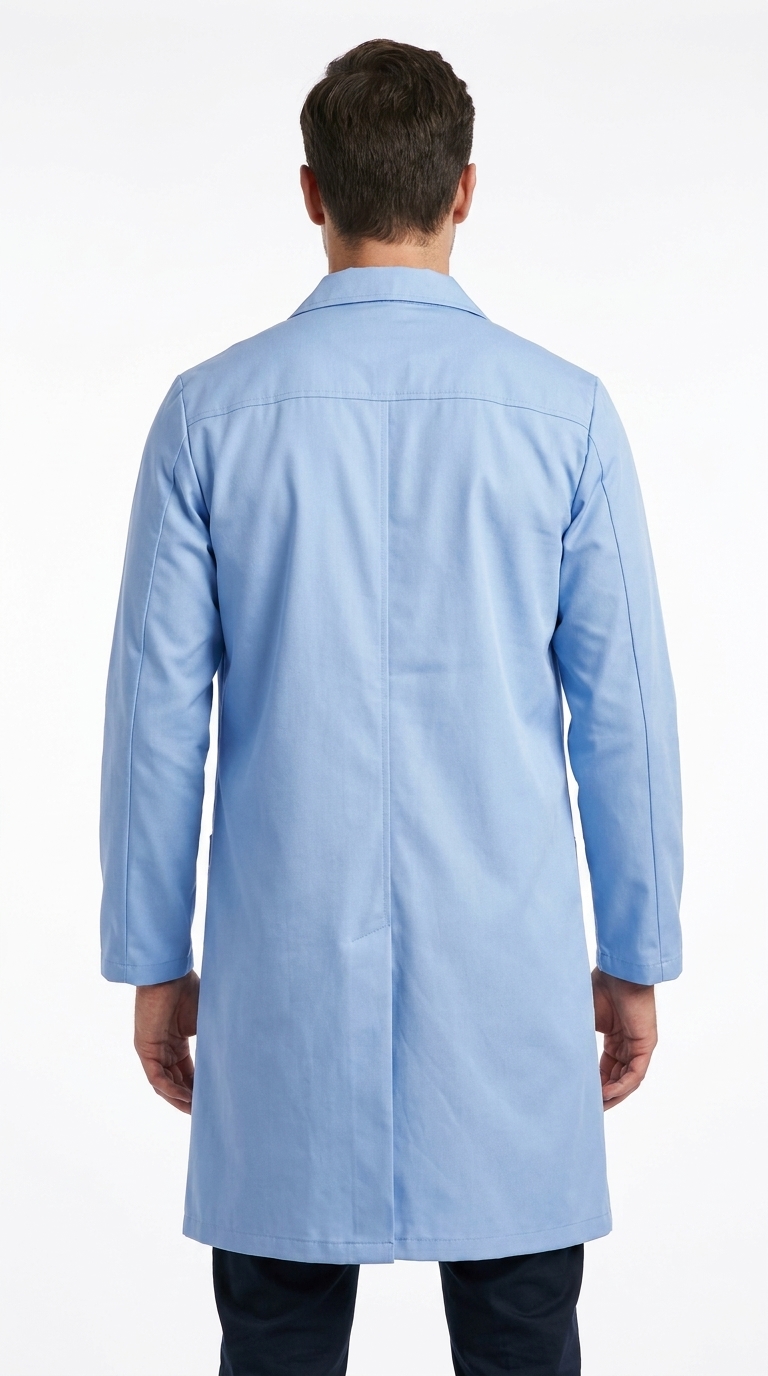 Light Blue Zip-Front Lab Coat - Image 4