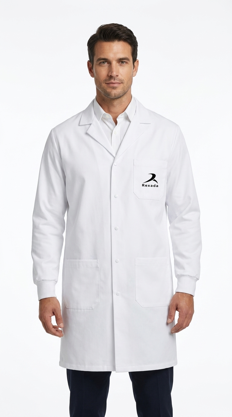 Ribbed-Cuff Lab Coat