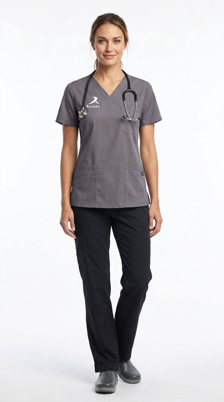 Grey Utility Scrub Set