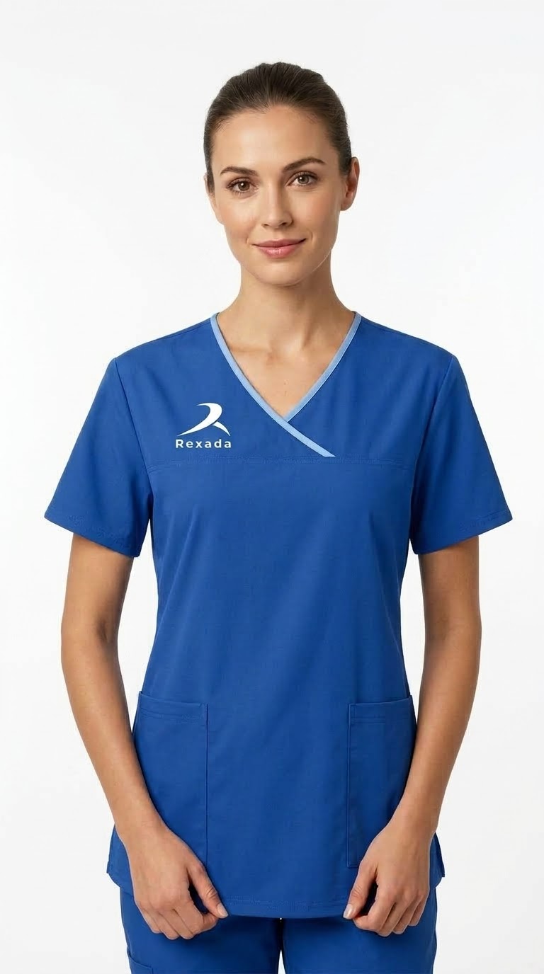 Blue Piped Scrub Set